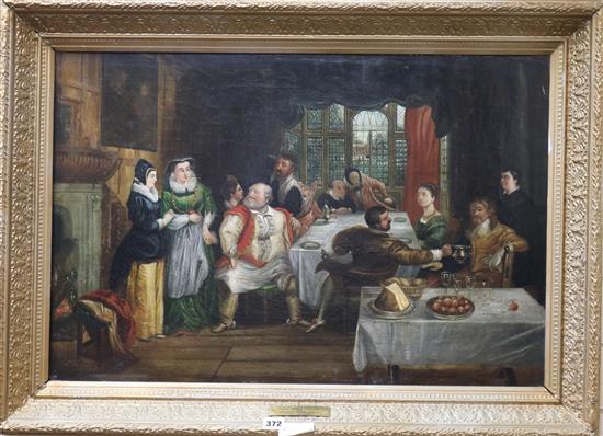 R.T. Stothard, oil on canvas, The Merry Wives of Windsor, 51 x 75cm